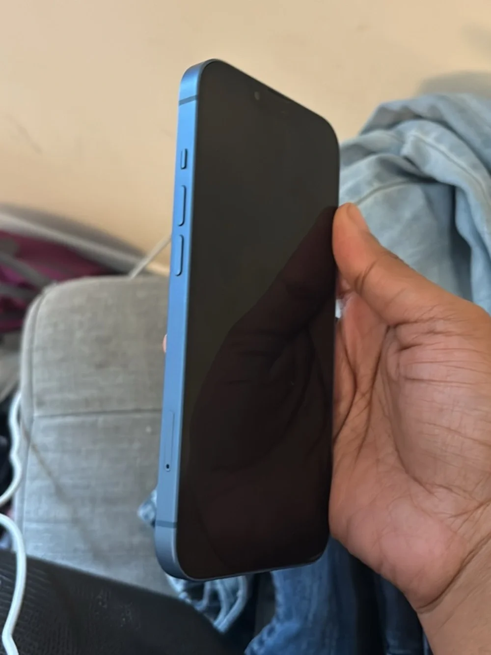 Apple iPhone 13, Blue Dual-Camera Smartphone.